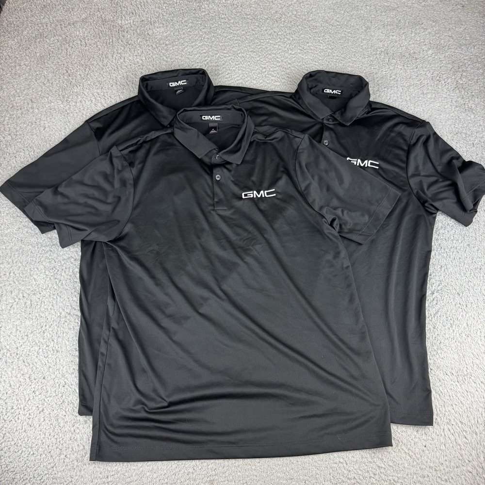 GMC Polo Shirt Men's Lot Of 3 Black Size Medium Euc General Motors Chevy